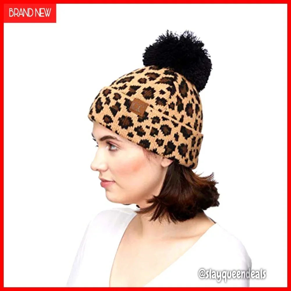 Chunky Cable Knit Beanie - Soft Acrylic Winter Hat for Women